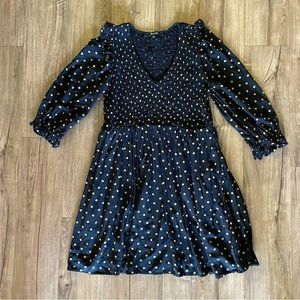 Madewell Polka Dot Puff Sleeve Babydoll Dress